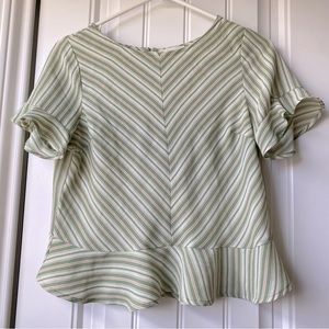 Monteau Butterfly Sleeves Ruffled Top